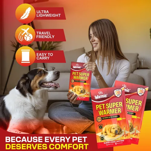 Vista 5 de Warmie Súper calentador para perros y gatos Paquetes de calor para mascotas activadas por aire Más grande y ancho para calidez en la cama