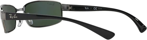 Vista 5 de Ray-Ban Lentes de sol rectangulares polarizados metálicos RB3364