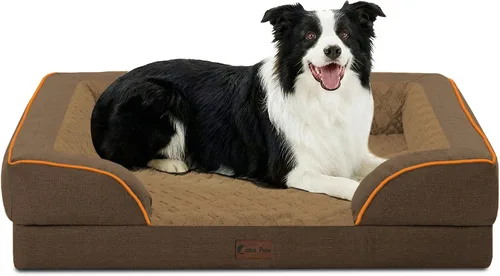 Vista 132 de Camas ortopédicas para perros grandes, cama de espuma viscoelástica impermeable para mascotas grandes con lados 89x56 cm, sofá para perros grandes