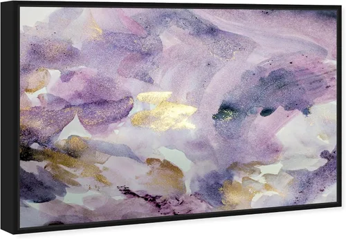 Vista 2 de The Oliver Gal Artist Co. Lienzo enmarcado abstracto para pared, diseño de amatista, acuarela para decoración del hogar, 15 x 10 pulgadas, morado