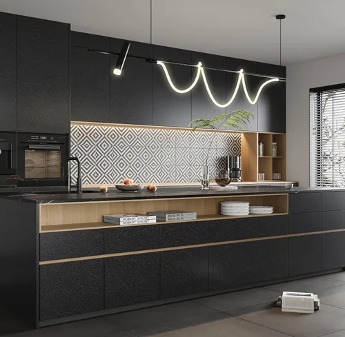 Vista 5 de Black Contact Paper Peel and Stick Wallpaper for Cabinets and Drawers Negro