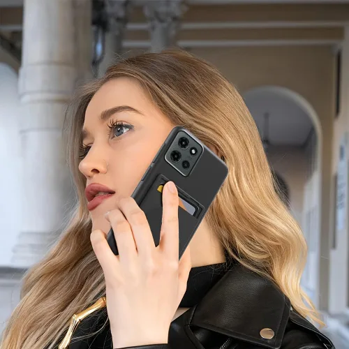 Vista 3 de Funda compatible con Motorola Moto G Power 2025, a prueba de golpes, delgada y suave, funda protectora de TPU con tarjetero y correa de muñeca