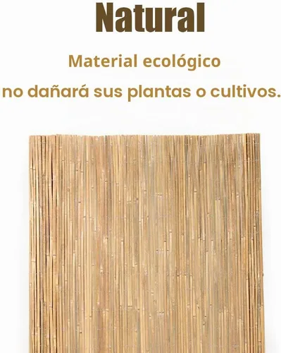 Vista 2 de Mininfa Tiras de bambú natural para valla de privacidad, valla de bambú ecológica, panel de protección contra el viento y la vista para balcón