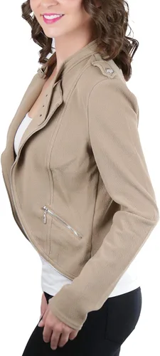 Vista 65 de ToBeInStyle Blazers de manga larga con cremallera y botones para mujer
