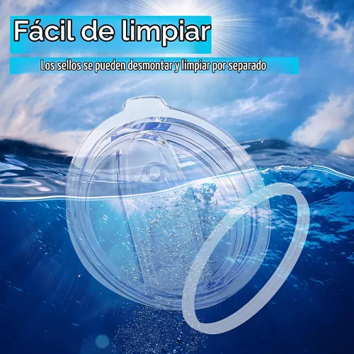Vista 7 de Tapas de vaso de 20 onzas, 2 tapas de repuesto compatibles con YETI de acero inoxidable de 20 onzas, taza de café, tapas a prueba de derrames, se