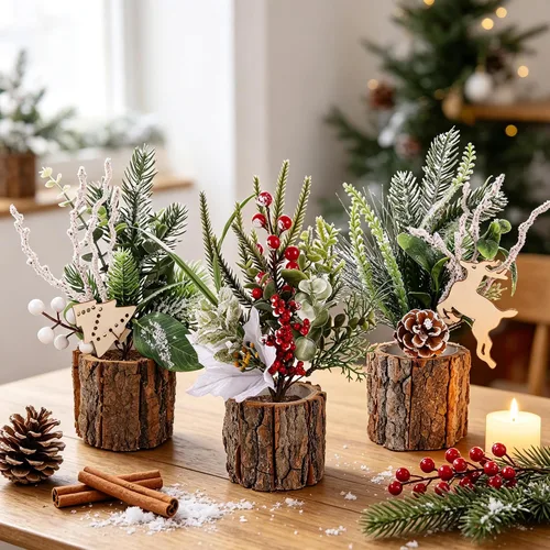 Vista 6 de Decoración de mesa de Navidad para interiores, centros de mesa