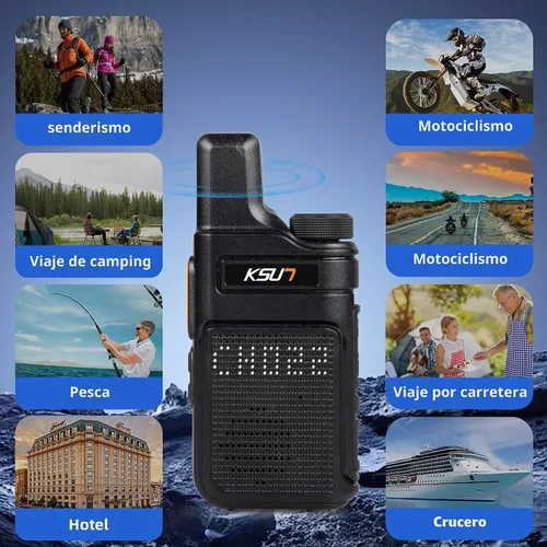 Vista 8 de KSUN Mini walkie talkies para adultos, radio bidireccional de mano UHF