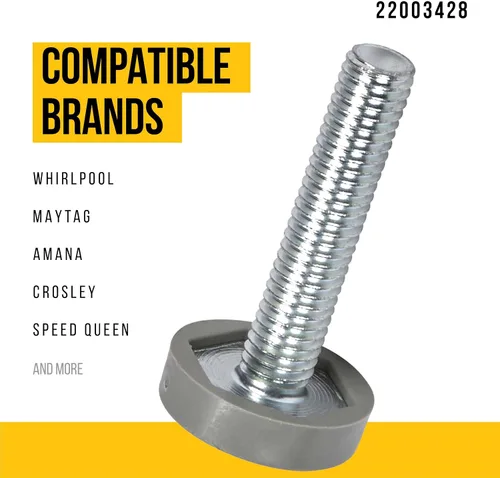 Vista 2 de PartsBroz 22003428 Pierna niveladora – Compatible con lavadora Whirlpool Maytag Amana Speed Queen Crosley – Reemplaza AP4027416 20409 3-10934