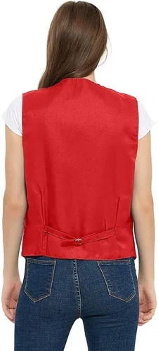 Vista 5 de TOPTIE Chaleco unisex con botones para uniforme de trabajo