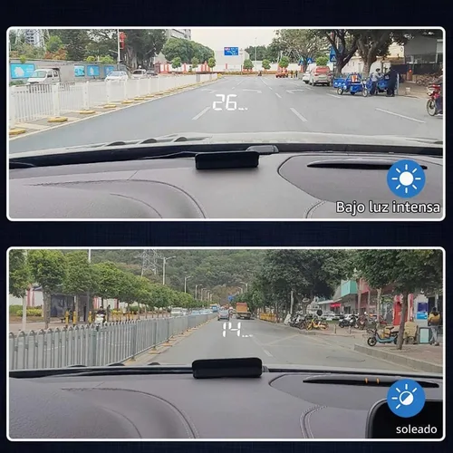 Vista 5 de Obdii Hud, velocímetro de coche, Obd2 Hud proyector de parabrisas multifunción medidor de alarma fatiga recordatorio de conducción