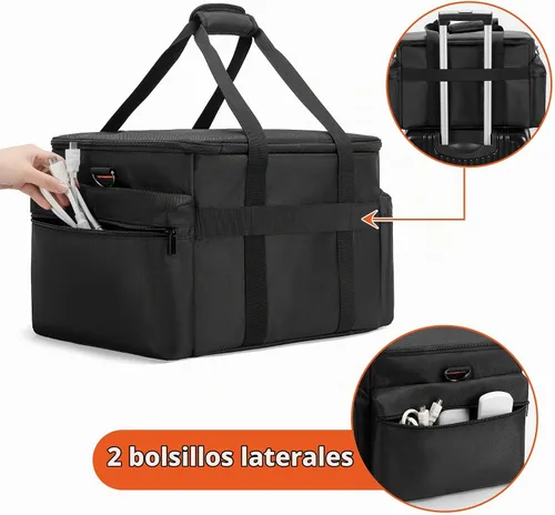 Vista 4 de Trunab Bolsa para archivos de cable DJ con divisores ajustables, funda