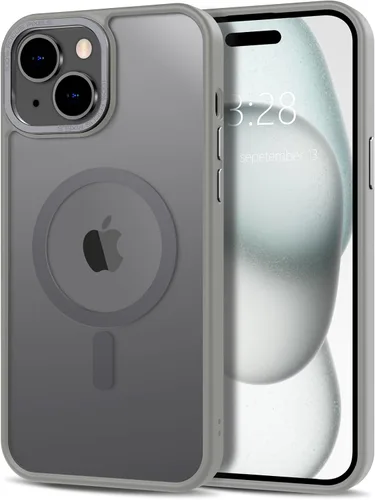 Vista 103 de Anuck - Funda magnética para iPhone 11 compatible con MagSafe, carcasa trasera mate translúcida dura, borde de TPU, delgada, resistente a impactos