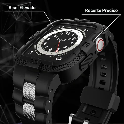Vista 3 de Correas Compatibles para Apple Watch de 41mm, 40mm, 38mm, Correa Deportiva Resistente para Hombres con Estuche Protector para Watch Series 9, 8