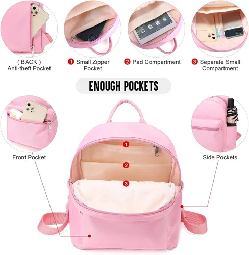 Vista 3 de LOVEVOOK Mini mochila pequeña y linda mochila de moda para niñas y mujeres