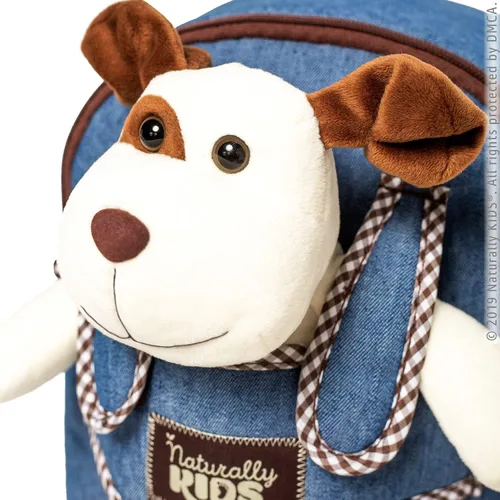 Vista 8 de Naturally KIDS Mochila pequeña con juguete de peluche de perro de peluche Mochila para niños pequeños para niños Juguetes para niños de 3 años