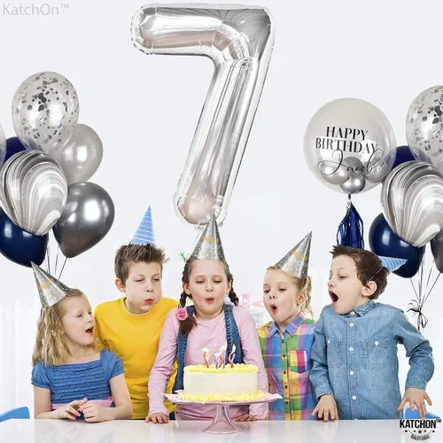 Vista 1341 de KatchOn Globo negro del número 1 de 40 pulgadas, globo de feliz cumpleaños Large Mylar Number One Balloon for 1st Birthday Decorations, Foil