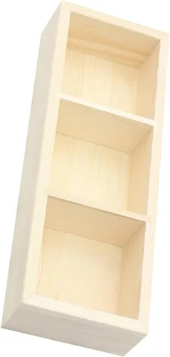 Vista 9 de Tea Bag Storage Organizer Box with 3 Compartments Wooden Counter Holder
