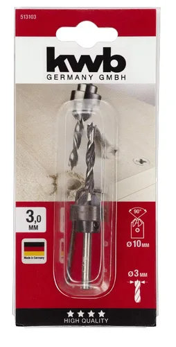 Vista 3 de kwb Broca espiral de madera de 9.8 ft m con avellanador y tope de profundidad, acero ajustable del CV