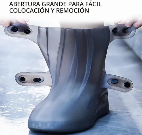 Vista 5 de SooGree Fundas impermeables para botas de lluvia, protectores de silicona para zapatos, control de arena, antideslizantes, plegables, reutilizables