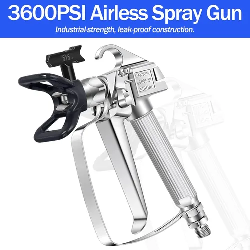 Vista 3 de Kit de pistola pulverizadora de pintura sin aire de 16 piezas, pistola de pulverización profesional de 3600 PSI con manguera de 25 pies, 3 puntas
