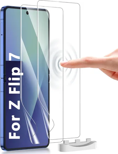 Vista 8 de Paquete de 2 protectores de pantalla para Galaxy Z Flip 4, protector de pantalla de película de hidrogel para Samsung Galaxy Z Flip 4, protector