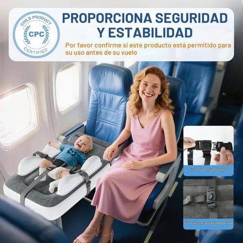 Vista 2 de Cama inflable de avión para niños pequeños con bolsa de transporte