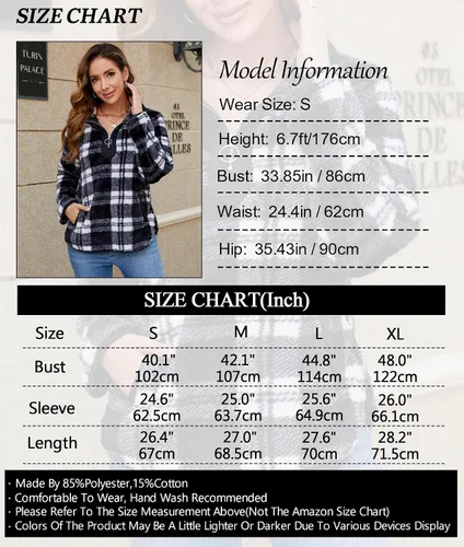 Vista 7 de AQOTHES Sudadera suelta casual con cremallera y bolsillos de forro polar Sherpa para mujer