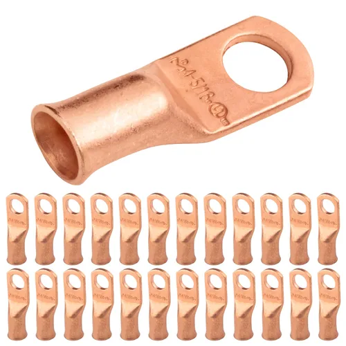 Vista 167 de SELTERM - 5 terminales de anillo resistentes para cable de batería, calibre 1/0 AWG, pernos de 1/2 pulgadas, terminales de calibre 0, ojales