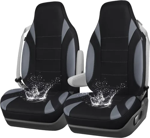 Vista 13 de Car Pass - Fundas impermeables de neopreno para asientos, juego completo negro de ajuste universal, fundas protectoras para interior de auto SUV