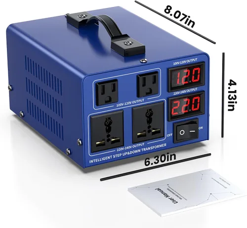 Vista 7 de Transformador de conversión de voltaje de 2000 vatios de alta resistencia Paso arriba/Paso abajo AC 110V/120V/220V/240V conversión de potencia
