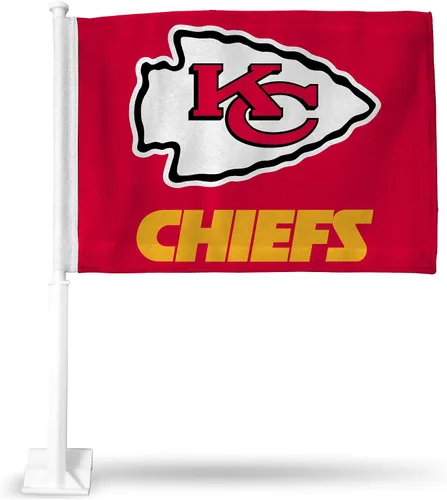 Vista 25 de Rico Industries NFL Double Sided Car Flag - 16" x 19" - Strong Pole That Hooks onto Car/Truck/Automobile
