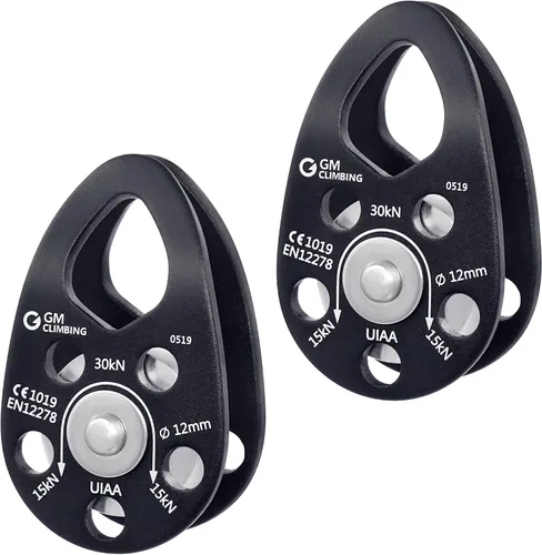 Vista 14 de GM CLIMBING Polea micro 30kN CE UIAA de la mejilla del oscilación certificada