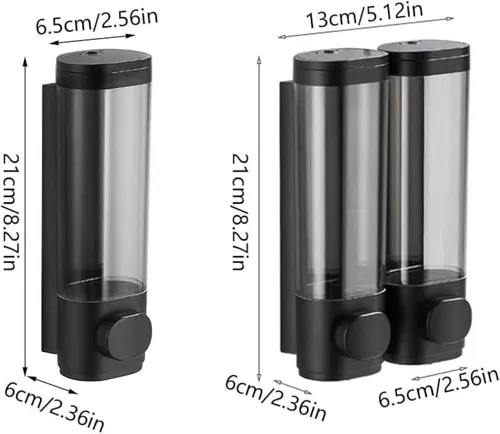 Vista 2 de Dispensador de jabón de 1 cámara para montaje en pared, dispensador de bomba de ducha de baño de 13.5 fl oz, dispensador de jabón de ducha de loción