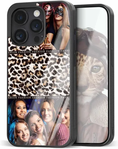 Vista 8 de Fundas personalizadas para iPhone y Samsung Photo Collage VS Leopard Print Case para amigas y mujeres