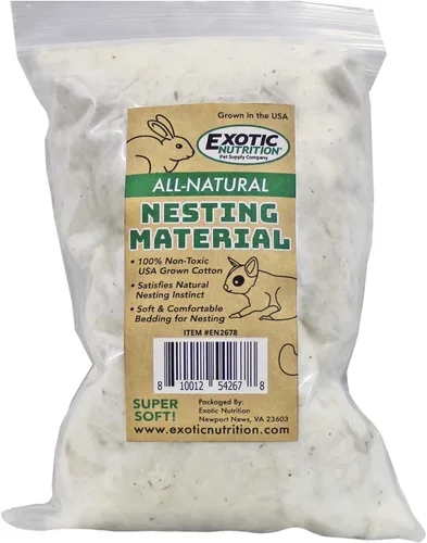 Vista 5 de Exotic Nutrition Material de anidación totalmente natural (1.5 onzas) – Ropa de cama de animales 100% algodón ecológico – para planeadores
