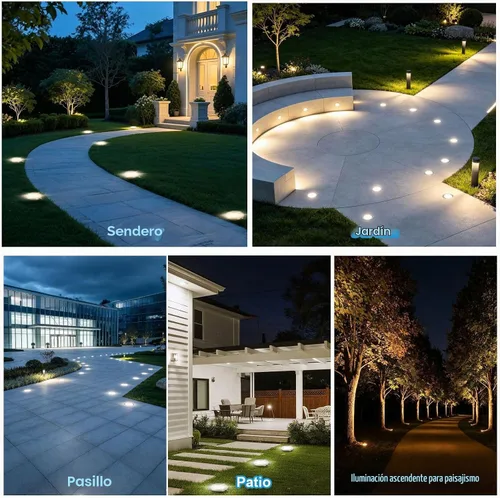 Vista 7 de 7W 6500K 6-Inch 120V LED Outdoor Landscape Ground Lights 4 Pack Blanco