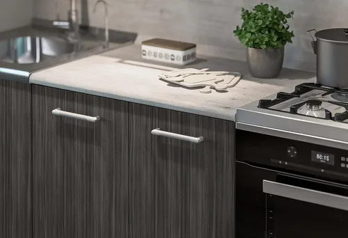 Vista 9 de Papel de contacto de madera, papel de contacto de grano de madera gris para armarios, encimeras, papel tapiz autoadhesivo impermeable, decoración