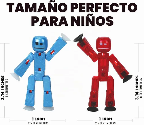 Vista 5 de Zing StikBot - Figura de acción posable, juguete de animación Stop Motion, paquete de 2