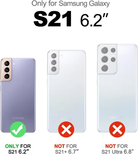 Vista 2 de SURITCH Funda transparente para Samsung Galaxy S21 de 6.2 pulgadas, [protector de pantalla integrado] carcasa rígida protectora de cuerpo