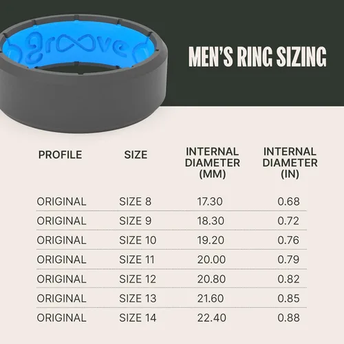 Vista 5 de Groove Life Edge Silicone Ring - Breathable Rubber Wedding Rings for Men, Lifetime Coverage, Unique Design, Comfort Fit Ring