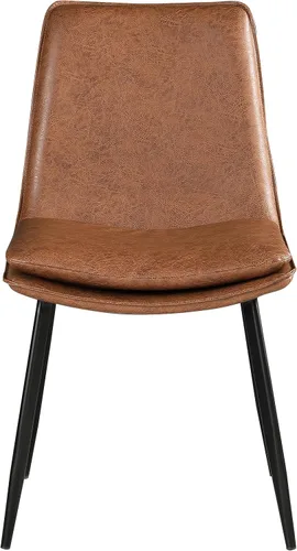 Vista 5 de Coaster Home Furnishings - Ortega - Silla auxiliar tapizada en piel sintética - Estilo contemporáneo, patas de metal cónicas y respaldos sólidos
