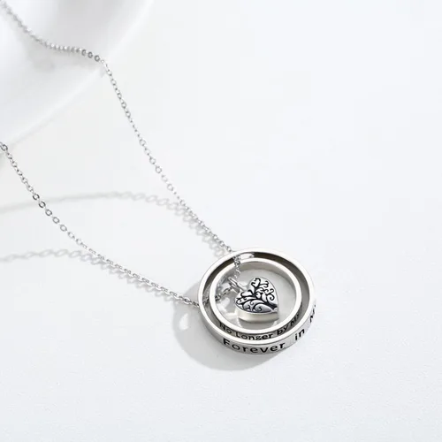 Vista 2 de JUSTKIDSTOY Cremation Jewelry - Collar de plata de ley 925 con diseño de girasol, rosa y pata para cenizas, recuerdos conmemorativos para mujeres
