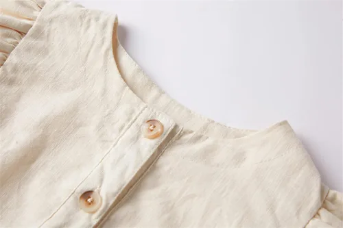 Vista 3 de Niyage Vestido sin mangas para niños pequeños, vestidos de fiesta casuales para niñas, de algodón, con lazo y lazo, vestido bohemio casual
