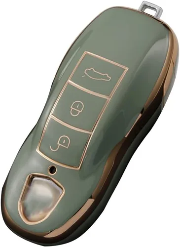 Vista 8 de Para Porsche 718 911 Panamera Cayenne 3 botones Funda de llavero de coche TPU Smart Key Case Protección Shell Accesorios (tipo A) Negro