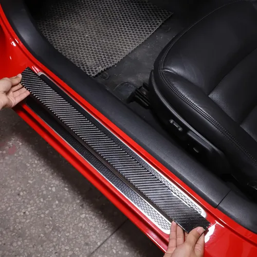 Vista 3 de Adhesivo para cubierta del umbral de la puerta interior del automóvil compatible con Chevy Corvette C6 2005-2013, calcomanía para protección