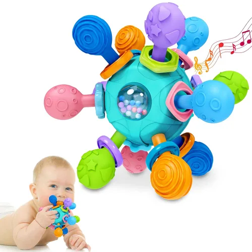 Vista 11 de Juguetes de Dentición para Bebés Mordedores para Bebés de 0-6 Meses Juguetes para Bebés Niñas Regalos para 0 3 6 9 12 Meses, Sonajeros para Recién