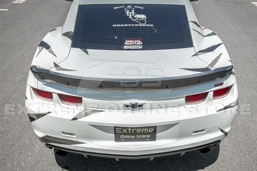 Vista 4 de Para Chevrrolet Camaro 2010-2013 EOS ZL1 estilo alerón de ala de tapa trasera de maletero con inserto WickerBill central de aluminio negro