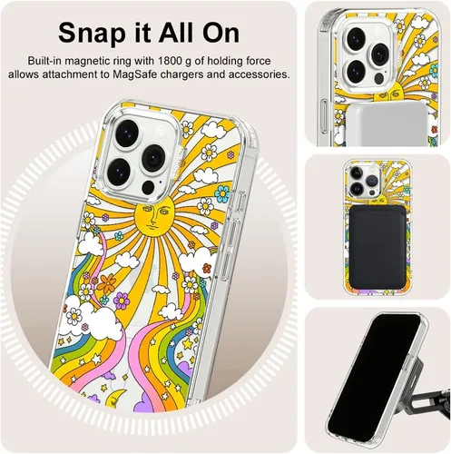 Vista 6 de MOSNOVO - Funda diseñada para iPhone 13 Pro, compatible con MagSafe, Buffertech, para impactos de caída de 6.6 pies, protector de TPU, carcasa