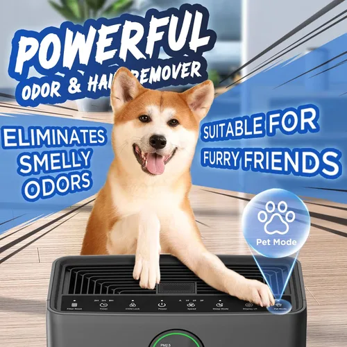 Vista 2 de Purificadores de aire para el hogar, habitación grande de hasta 2200 pies cuadrados, purificador de aire MOOKA para mascotas domésticas con filtro