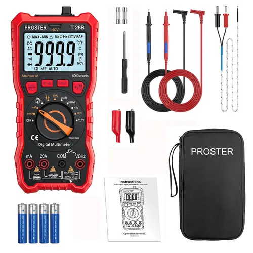 Vista 11 de Proster Multímetro Digital 6000 Count - TRMS Voltímetro Multímetro Digital de Rango Automático Probador, Detector NCV Medidor de Corriente y Voltaje